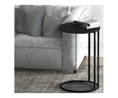 Artiss Round Black Coffee Side Table for Modern Living Spaces