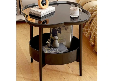 Modern Black Round Side Table for Contemporary Living Spaces