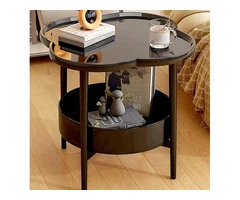 Modern Black Round Side Table for Contemporary Living Spaces