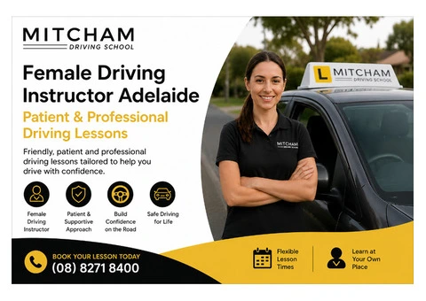 Female Driving Instructor Adelaide | Patient & Professional Driving Lessons
