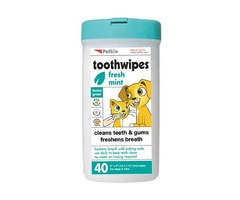 Petkin Fresh Mint Toothwipes For Dogs And Cats 40 Pack | VetSupply Australia