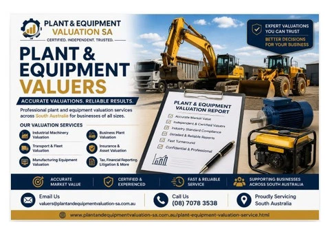 Plant and Equipment Valuers | Certified Asset Valuation Services