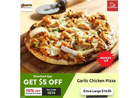 Get 10% off on your 1st Order @ Vinnys Pizza Pasta & Ribs - 1/3