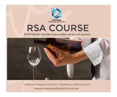 RSA course is $160 at Bankstown and Fairfield