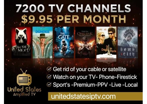 7200 Live TV Channels $9.95/mo