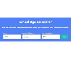 School Age Calculator Australia