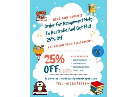 Order For Assignment Help In Australia And Get Flat 25% Off