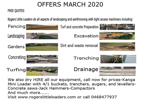 Offers March 2020 - Rogers Little Loaders.
