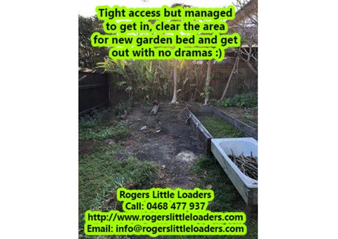Tight Access Projects. - Rogers Little Loaders. - 2/3