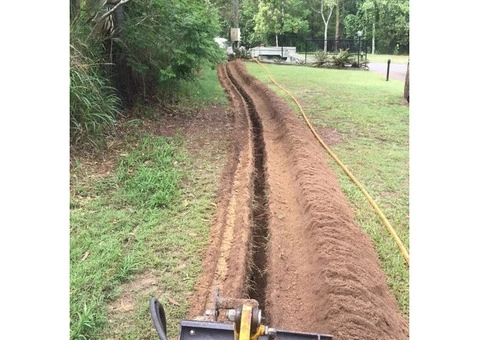 Trenching for electrical cable - Rogers Little Loaders. - 3/8