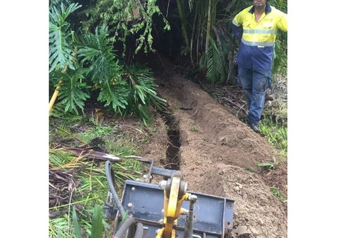 Trenching for electrical cable - Rogers Little Loaders. - 5/8