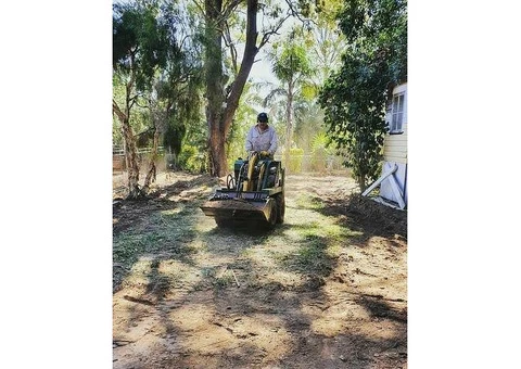 Landscaping using Rogers Little Loaders machinery on June 14 at Nundah, Queensland