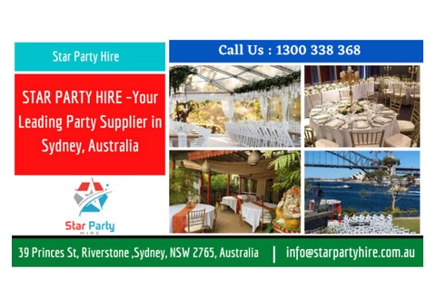 STAR PARTY HIRE –Your Leading Party Supplier in Sydney