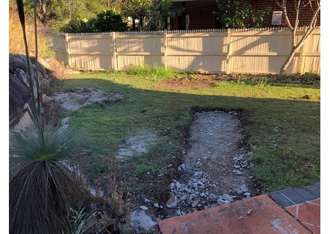 Turf and garden prep. at Albany Creek, Queensland - 1/6