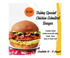 Chicken Schnitzel Burger For Sale FoodWorks Clovelly