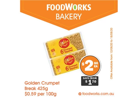 Golden Crumpet Break For Sale FoodWorks Clovelly