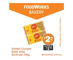 Golden Crumpet Break For Sale FoodWorks Clovelly