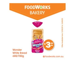 Wonder White Bread For Sale FoodWorks Clovelly