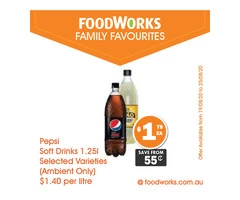 Pepsi Soft Drinks For Sale FoodWorks Clovelly