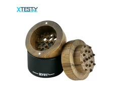 RYOT Wood GR8TR Grinder with Matte Black Jar Body and Walnut Top